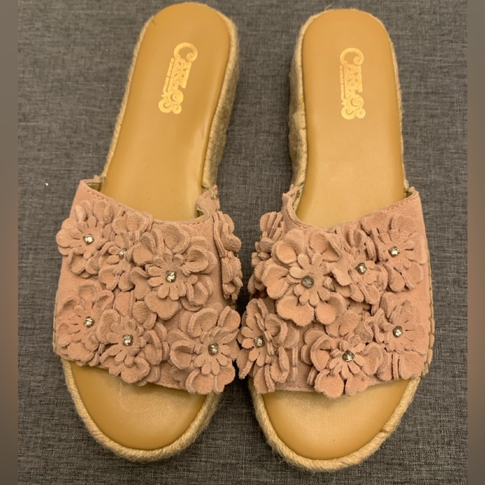 Blush Pink Floral Sandals